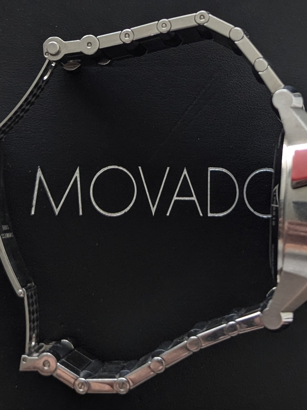 Movado Men's Silver and Black Chronograph Watch RED LABEL VIZIO $4995 - Picture 9 of 16